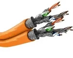 Cat 7a Duplex-netzwerkkabel, S/ftp (pimf), Orange, Kupferleiter (cu), Awg 23/1