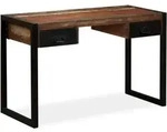 Vidaxl - Schreibtisch Mit 2 Schubladen Altholz Massiv 120x50x76 Cm