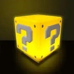 Super Mario Tischlampe Mini Fragezeichen-block Gelb-orange, Aus Kunststoff, Mit