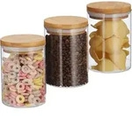Vorratsdosen Glas, 3er Set, F&uuml;r Pasta, Reis, M&uuml;sli, Kaffeebohnen, Volumen 600 Ml,