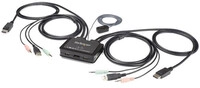 Startech.com 2 Port Usb 4k60hz Displayport Kvm Switch Mit Eingebauten Kabeln -
