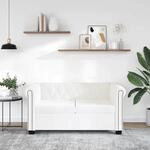 Chesterfield-sofa 2-sitzer Kunstleder Wei&szlig; - Vidaxl