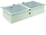 Grohe - Sp&uuml;lbecken K800 Mit Automatischem Ablauf, 102x56 Cm, Geb&uuml;steter Edelstahl