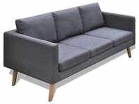 Bonnevie - Sofa 3-Sitzer Stoff Dunkelgrau vidaXL128416