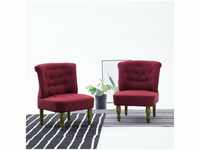 Französische Stühle 2 Stk. Weinrot Stoff vidaXL529459