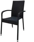 Gartenstuhl Malta Stapelstuhl Polyrattan Schwarz Gartenm&ouml;bel - Trendline