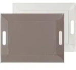 Reversibler Zweifarbiger Serviertablett 45 X 35 Cm Taupe / Wei&szlig; - Freeform