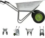 2-rad Schubkarre Verzinkt 150l Gartenkarre Baukarre Kippsicher Pu R&auml;der Pannensicher