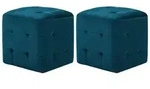 Pouf 2 Stk. Blau 30x30x30 Cm Samtstoff Vidaxl