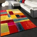 Paco Home - Teppich Modern Splash Designer Teppich Bunt Karo Model Neu Ovp 80x150 Cm