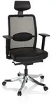 B&uuml;rostuhl / Drehstuhl Senator Pro Netzstoff / Leder Schwarz Hjh Office