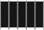 Vidaxl 5-tlg. Raumteiler Schwarz 250x180 Cm