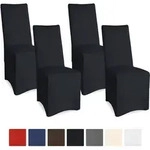 4er Set Bankett Stuhlhusse Leona Stretch Schwarz