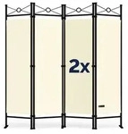 Casaria 2er Set Paravent Lucca 180x163 Cm Verstellbar Raumteiler Trennwand...