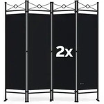 2er Set Paravent Lucca 180x163 Cm Verstellbar Raumteiler Trennwand Umkleide