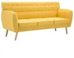 3-sitzer-sofa Stoff 172x70x82 Cm Gelb - Vidaxl