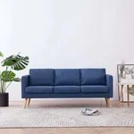 Vidaxl - 3-sitzer-sofa Stoff Blau