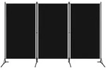 3-tlg. Raumteiler Schwarz 260x180 Cm Vidaxl Schwarz