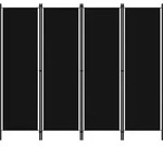 4-tlg. Raumteiler Schwarz 200x180 Cm Vidaxl