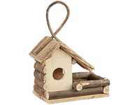 Vogelhaus zum Aufhängen, klassisches Vogelhäuschen aus Holz, handgemachte