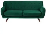 Beliani - Sofa Dunkelgr&uuml;n Samtstoff 3-sitzer Minimalistisch Retro Wohnzimmer