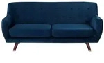 Beliani - Sofa Dunkelblau Samtstoff 3-sitzer Minimalistisch Retro Wohnzimmer