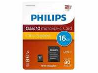 Philips - sd Micro sdhc Card 16GB Card Class 10 incl. Adapter (FM16MP45B/00)