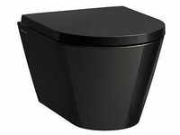 Kartell Wand-WC compact, Tiefspüler, spülrandlos, 490x370X285 mm, Farbe: Schwarz
