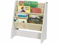 FRG225-W Kinder-Bücherregal Hängefächerregal Zeitungsständer mit 4...
