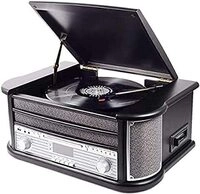 Stereoanlage Im Retro-stil Denver Mrd-51 Schwarz. Plattenspieler. Digitales