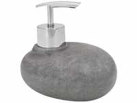 Seifenspender Pebble Stone Grey, ca. 240 ml, Grau, Polyresin grau - grau - Wenko