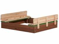 AXI Sandkasten Ella aus Holz mit Deckel XL Sand Kasten mit Sitzbank & Abdeckung für