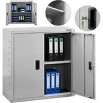 Aktenschrank B&uuml;roschrank Lagerschrank Materialschrank Stahlschrank Grau - Arebos