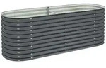 Garten-hochbeet 240 X 80 X 81 Cm Verzinkter Stahl Grau - Vidaxl