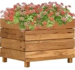 Hochbeet 50x40x38 Cm Teak Altholz Und Stahl - Vidaxl