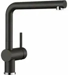 Linus S - K&uuml;chenarmatur, Mit Ausziehbarem Anschluss, Schwarz 526148 - Blanco