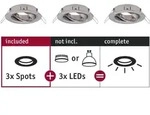 Paulmann - 92485 Ebl Choose Einbauring 3er Set 10 W Eisen (geb&uuml;rstet)