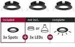 Paulmann - 92481 Ebl Choose Einbauring 3er Set 10 W Schwarz (matt)