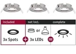 Paulmann 92479 Ebl Choose Einbauring 3er Set 10 W Eisen (geb&uuml;rstet)