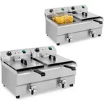 Doppelte Elektrofritteuse Mit Hahn 230 V 2 X 3200w 2 X 13 L