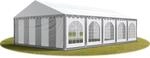 Toolport Festzelt Partyzelt 5x10 M Premium, Hochwertige Pvc Plane 750 N In Grau-wei&szlig;