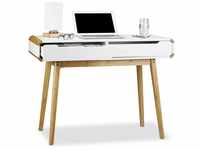 Relaxdays Schreibtisch mit Schubladen, Nordisches Design Schminktisch,