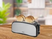 Langschlitztoaster Edelstahl 6 Stufen, Automatische Abschaltung 1400 Watt
