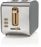 Nedis - Toaster Soft Touch Serie 2 Scheiben Braunungsgrad 6 Auftaufunktion Grau