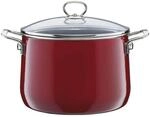 Riess Fleischtopf Nouvelle Mit Glasdeckel &Oslash;24 Cm 6,5 Liter Rosso Extrastark Emaille