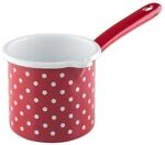 Riess Schnabeltopf Aus Emaille Mit Stiel 10 Cm 0.75 Liter P&uuml;nktchen Rot