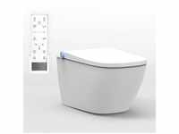 Dusch-wc pro+ 1104 in Weiß - Spülrandloses Dusch-WC eckig - Komplettanlage -
