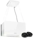 Klarstein - Kronleuchter L Inselabzugshaube 60cm Abluft: 590m3/h Led Touch Glas Wei&szlig;