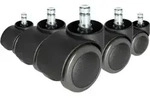 5x Hartbodenrollen Ungebremst Rolo Free 10mm / 50mm B&uuml;ro-stuhl-rollen (5er Pack) Hjh