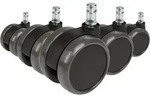 5x Hartbodenrollen Rolo 11mm / 65mm B&uuml;ro-stuhl-rollen F&uuml;r Hartb&ouml;den (5er Pack) Hjh